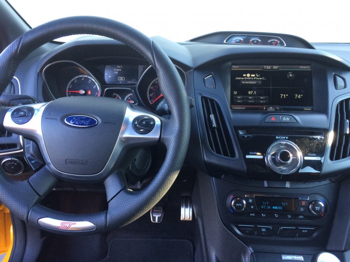 The Ford Focus ST includes a driver-centric cockpit.